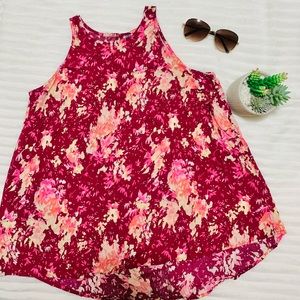 Old Navy Maroon Floral Tank